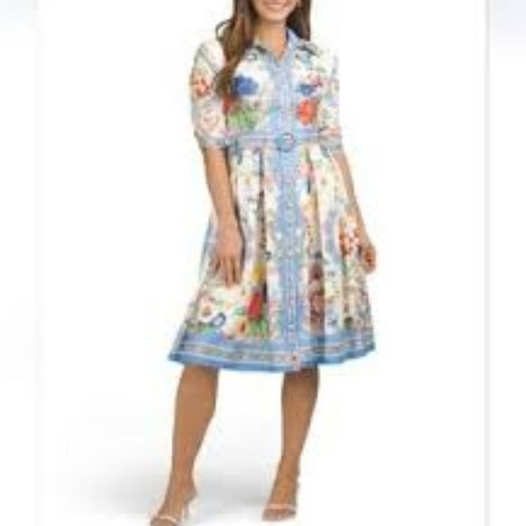 Dalia McPhee Women’s Floral Dress with Belt - Picture 2 of 16